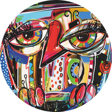 Lade das Bild in den Galerie-Viewer, Aluminiumbild gebürstet Abstraktes Tiermotiv Kreis