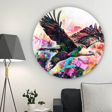 Lade das Bild in den Galerie-Viewer, Aluminiumbild gebürstet Adler Modern Art Kreis