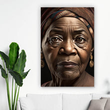 Lade das Bild in den Galerie-Viewer, Poster Ältere Frau mit braunem Kopftuch Hochformat