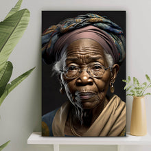 Lade das Bild in den Galerie-Viewer, Poster Ältere Frau mit traditionellem Kopftuch Hochformat