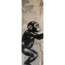 Lade das Bild in den Galerie-Viewer, Acrylglasbild Affe hält roten Ballon Street Art Panorama Hoch