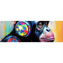 Lade das Bild in den Galerie-Viewer, Acrylglasbild Affe mit Kopfhörer Graffiti Panorama