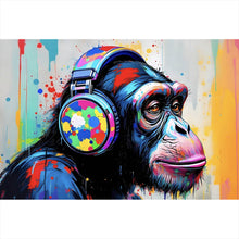 Lade das Bild in den Galerie-Viewer, Poster Affe mit Kopfhörer Graffiti Querformat