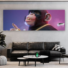 Lade das Bild in den Galerie-Viewer, Leinwandbild Affe mit Maske Thug Panorama