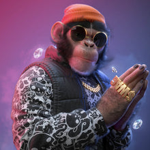 Lade das Bild in den Galerie-Viewer, Spannrahmenbild Affe mit Mütze Swag Quadrat