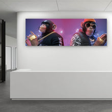 Lade das Bild in den Galerie-Viewer, Leinwandbild Affen Thug and Swag Panorama