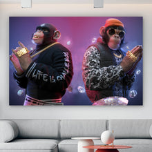 Lade das Bild in den Galerie-Viewer, Leinwandbild Affen Thug and Swag Querformat