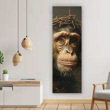 Lade das Bild in den Galerie-Viewer, Acrylglasbild Affengesicht mit Dornenkranz Panorama Hoch