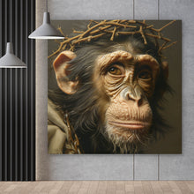 Lade das Bild in den Galerie-Viewer, Spannrahmenbild Affengesicht mit Dornenkranz Quadrat