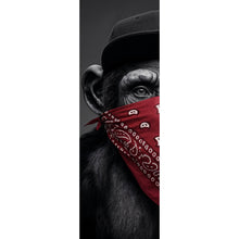 Lade das Bild in den Galerie-Viewer, Spannrahmenbild Affenporträt mit Bandana Panorama Hoch