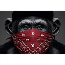 Lade das Bild in den Galerie-Viewer, Poster Affenporträt mit Bandana Querformat