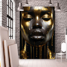 Lade das Bild in den Galerie-Viewer, Leinwandbild African Gold Woman Hochformat