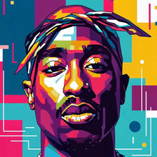 Lade das Bild in den Galerie-Viewer, Aluminiumbild gebürstet Amerikanischer Rapper Quadrat