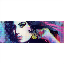 Lade das Bild in den Galerie-Viewer, Leinwandbild Amy im Raster Pop Art Stil Panorama