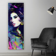 Lade das Bild in den Galerie-Viewer, Spannrahmenbild Amy im Raster Pop Art Stil Panorama Hoch