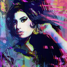 Lade das Bild in den Galerie-Viewer, Leinwandbild Amy im Raster Pop Art Stil Quadrat