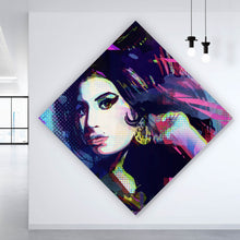 Lade das Bild in den Galerie-Viewer, Leinwandbild Amy im Raster Pop Art Stil Raute