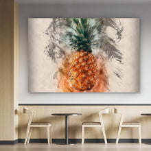 Lade das Bild in den Galerie-Viewer, Leinwandbild Ananas Abstrakt Querformat