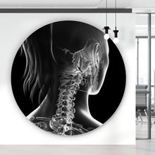 Lade das Bild in den Galerie-Viewer, Aluminiumbild gebürstet Anatomische Röntgenkunst Kreis