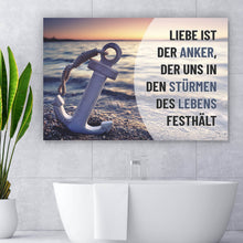 Lade das Bild in den Galerie-Viewer, Leinwandbild Anker der Liebe Querformat