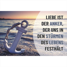 Lade das Bild in den Galerie-Viewer, Aluminiumbild gebürstet Anker der Liebe Querformat