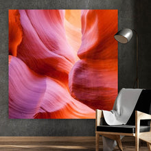 Lade das Bild in den Galerie-Viewer, Aluminiumbild gebürstet Antelope Canyon Quadrat