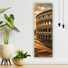 Lade das Bild in den Galerie-Viewer, Leinwandbild Antikes Kolosseum in der Abendsonne Panorama Hoch