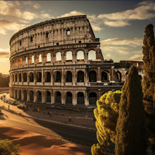 Lade das Bild in den Galerie-Viewer, Aluminiumbild Antikes Kolosseum in der Abendsonne Quadrat
