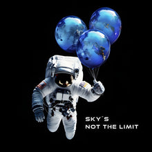 Lade das Bild in den Galerie-Viewer, Aluminiumbild gebürstet Astronaut mit Erdballons im All Quadrat