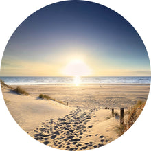 Lade das Bild in den Galerie-Viewer, Aluminiumbild gebürstet Atemberaubende Strandlandschaft Kreis