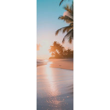 Lade das Bild in den Galerie-Viewer, Leinwandbild Atemberaubende Strandlandschaft mit Palmen und Wellen Panorama Hoch