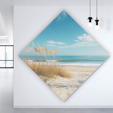 Lade das Bild in den Galerie-Viewer, Aluminiumbild gebürstet Atemberaubender Strand mit sanften Wellen Raute