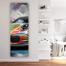 Lade das Bild in den Galerie-Viewer, Poster Auffälliger bunter Rennwagen Abstrakt Panorama Hoch