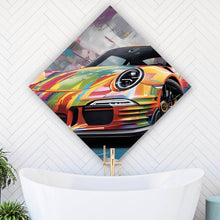 Lade das Bild in den Galerie-Viewer, Poster Auffälliger bunter Rennwagen Abstrakt Raute