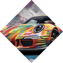 Lade das Bild in den Galerie-Viewer, Poster Auffälliger bunter Rennwagen Abstrakt Raute