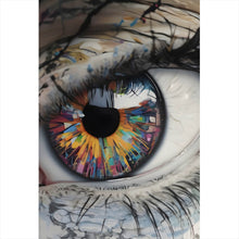 Lade das Bild in den Galerie-Viewer, Poster Auge mit bunter Iris Abstrakt Hochformat
