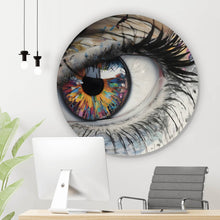 Lade das Bild in den Galerie-Viewer, Aluminiumbild Auge mit bunter Iris Abstrakt Kreis
