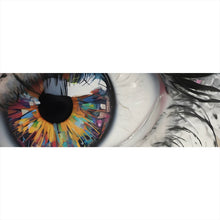 Lade das Bild in den Galerie-Viewer, Spannrahmenbild Auge mit bunter Iris Abstrakt Panorama