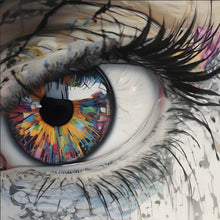 Lade das Bild in den Galerie-Viewer, Poster Auge mit bunter Iris Abstrakt Quadrat
