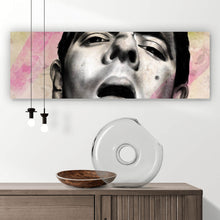 Lade das Bild in den Galerie-Viewer, Aluminiumbild Ausdrucksstarke Illustration mit großem WTF Schriftzug Panorama