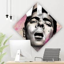 Lade das Bild in den Galerie-Viewer, Acrylglasbild Ausdrucksstarke Illustration mit großem WTF Schriftzug Raute