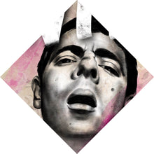 Lade das Bild in den Galerie-Viewer, Acrylglasbild Ausdrucksstarke Illustration mit großem WTF Schriftzug Raute