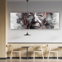 Lade das Bild in den Galerie-Viewer, Leinwandbild Ausdrucksstarkes Porträt einer älteren Frau künstlerisch gestaltet No.2 Panorama