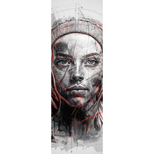 Lade das Bild in den Galerie-Viewer, Acrylglasbild Ausdrucksstarkes Porträt einer jungen Frau künstlerisch gestaltet Panorama Hoch