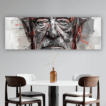 Lade das Bild in den Galerie-Viewer, Acrylglasbild Ausdrucksstarkes Porträt eines älteren Mannes künstlerisch gestaltet Panorama