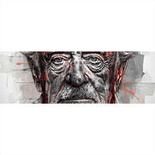 Lade das Bild in den Galerie-Viewer, Acrylglasbild Ausdrucksstarkes Porträt eines älteren Mannes künstlerisch gestaltet Panorama