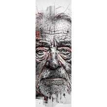 Lade das Bild in den Galerie-Viewer, Acrylglasbild Ausdrucksstarkes Porträt eines älteren Mannes künstlerisch gestaltet Panorama Hoch