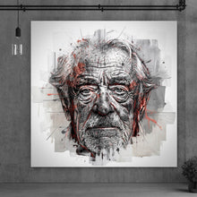 Lade das Bild in den Galerie-Viewer, Acrylglasbild Ausdrucksstarkes Porträt eines älteren Mannes künstlerisch gestaltet Quadrat