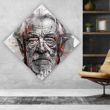 Lade das Bild in den Galerie-Viewer, Acrylglasbild Ausdrucksstarkes Porträt eines älteren Mannes künstlerisch gestaltet Raute