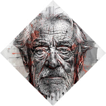Lade das Bild in den Galerie-Viewer, Acrylglasbild Ausdrucksstarkes Porträt eines älteren Mannes künstlerisch gestaltet Raute